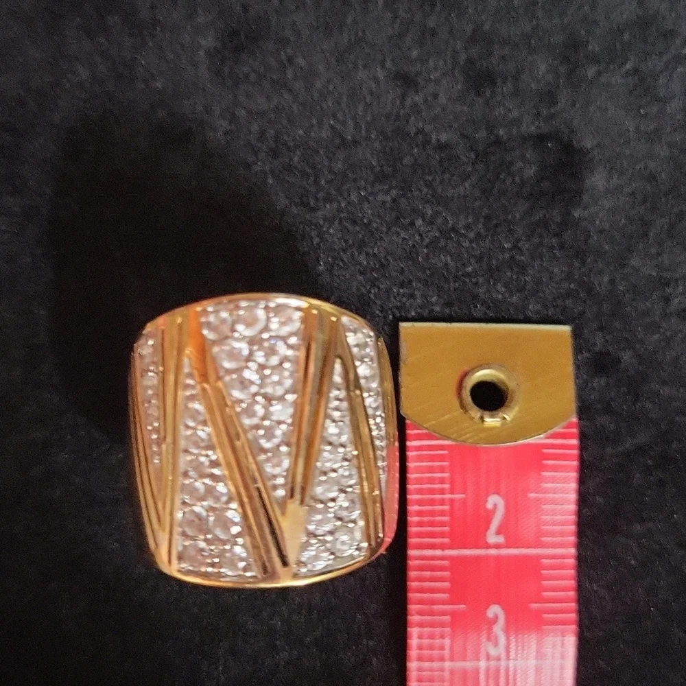Beautiful Vermeil CZ 10k Gold Over Sterling Silver Cocktail Ring